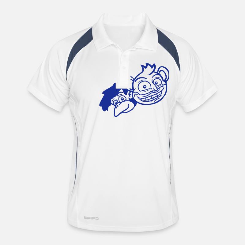 2 Funny Monkey Faces Two Friends Crew Team Men's Polo breathable