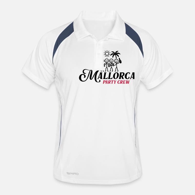Mallorca Party Crew - Männer Polo atmungsaktiv - Weiß/Navy