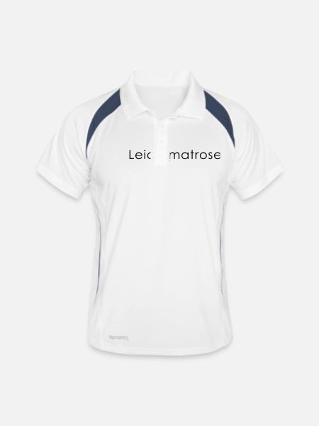 Leichtmatrose - Männer Polo atmungsaktiv - Weiß/Navy - Vorne