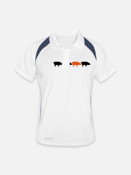 be different row pattern design silhouette outline - Men's Polo breathable - white/navy - Front