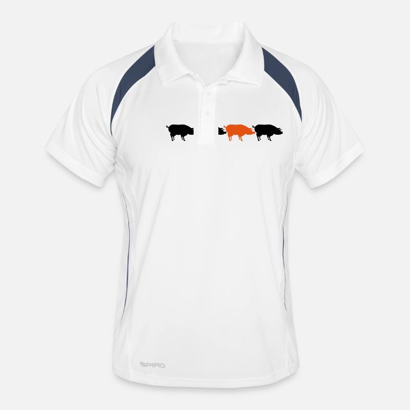 be different row pattern design silhouette outline Men's Polo breathable