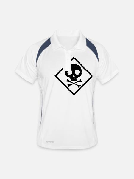 skull and bones - Men's Polo breathable - white/navy - Front