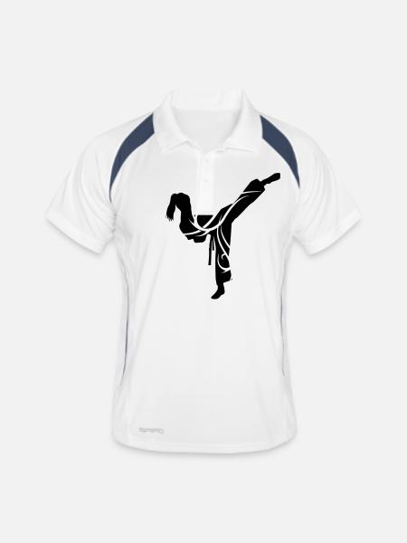 Martial arts female eu - Men's Polo breathable - white/navy - Front