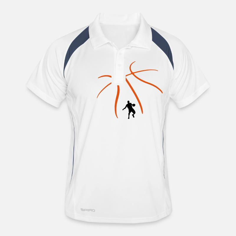 Basketball - Männer Polo atmungsaktiv - Weiß/Navy