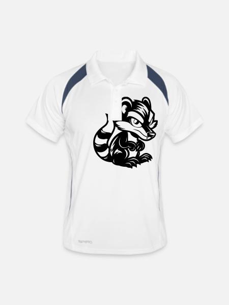 Bande dessinée Skunk - Polo respirant Homme - blanc/marine - Devant