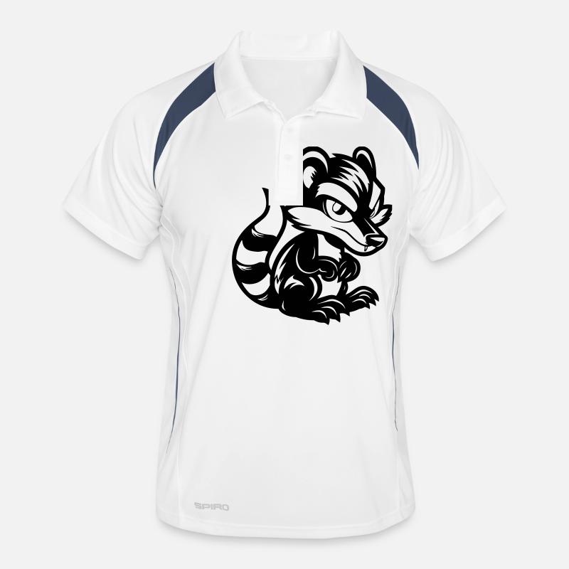 stinktier comic - Männer Polo atmungsaktiv - Weiß/Navy