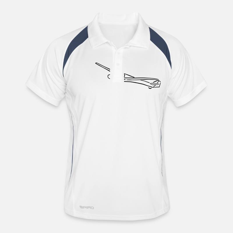 Segelflugzeug - Männer Polo atmungsaktiv - Weiß/Navy