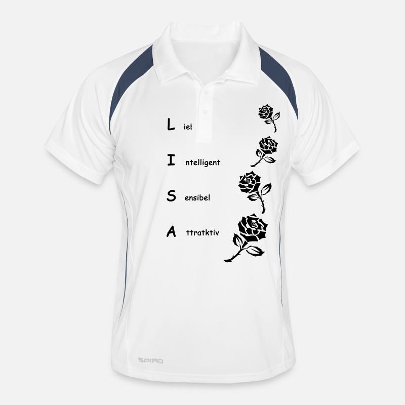 Lisa - Männer Polo atmungsaktiv - Weiß/Navy