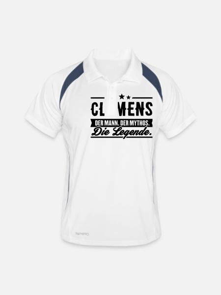 Man Myth Legend Clemens - Men's Polo breathable - white/navy - Front