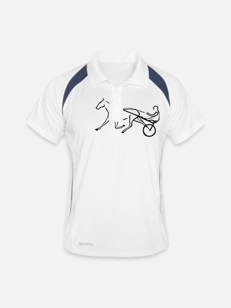 Trotting horse - Men's Polo breathable - white/navy