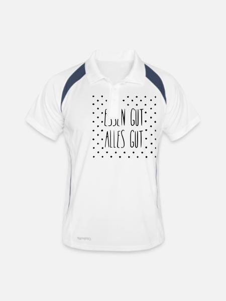 Food good all good - Men's Polo breathable - white/navy - Front