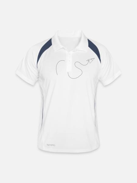 Origami paper planes 1 c. - Men's Polo breathable - white/navy - Front