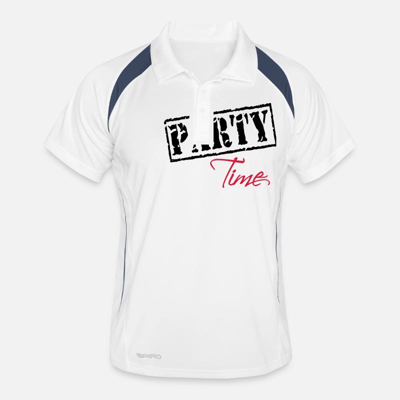 Party Time - Männer Polo atmungsaktiv - Weiß/Navy