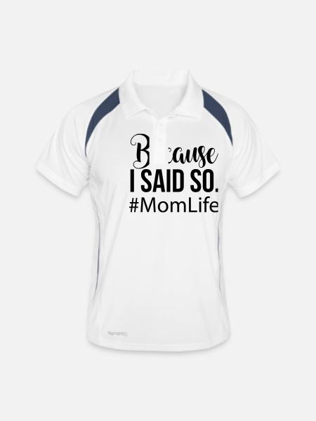 Mom Life - Polo respirant Homme - blanc/marine - Devant