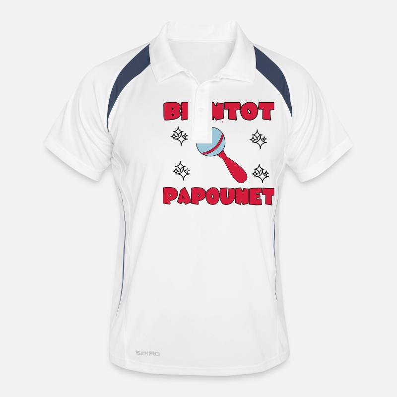 SOON DADDY - Men's Polo breathable - white/navy