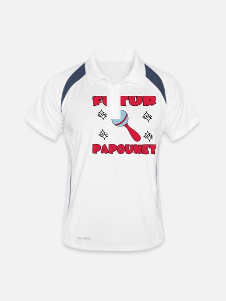 FUTUR PAPOUNET - Polo respirant Homme - blanc/marine - Devant