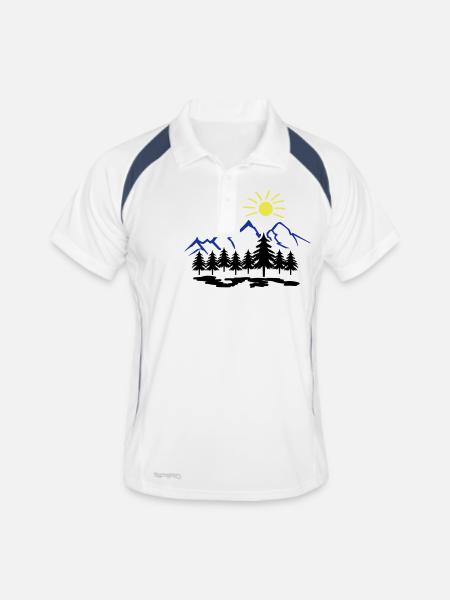 Nature Mountains - Men's Polo breathable - white/navy - Front