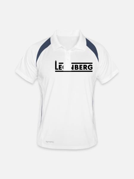 Leonberg - Männer Polo atmungsaktiv - Weiß/Navy - Vorne