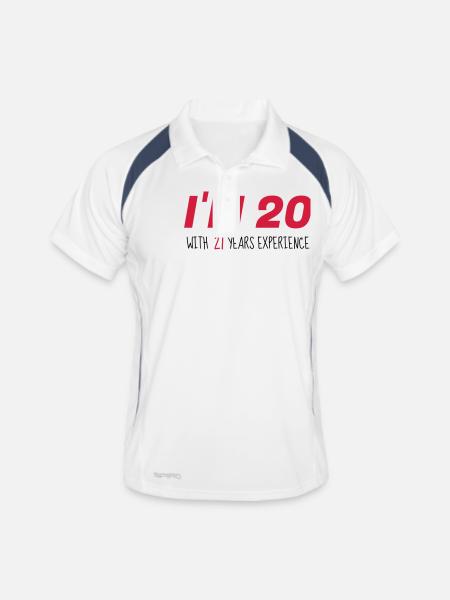 41 / geburtstag / Sport / birthday / einundvierzig - Männer Polo atmungsaktiv - Weiß/Navy - Vorne