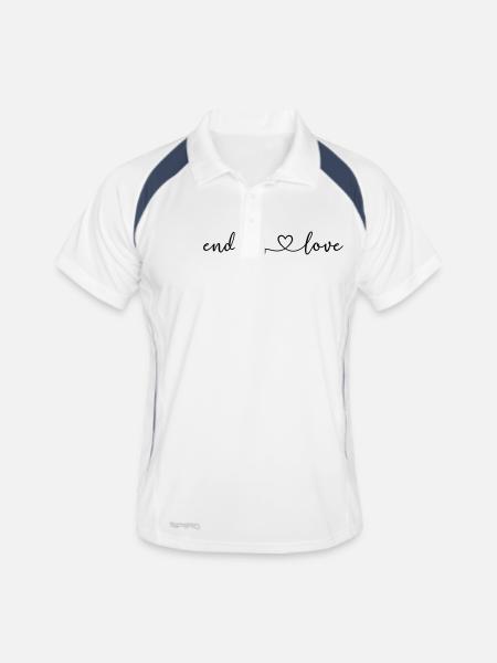 endless_love - Männer Polo atmungsaktiv - Weiß/Navy - Vorne