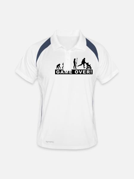 evolution_papa2 - Men's Polo breathable - white/navy - Front