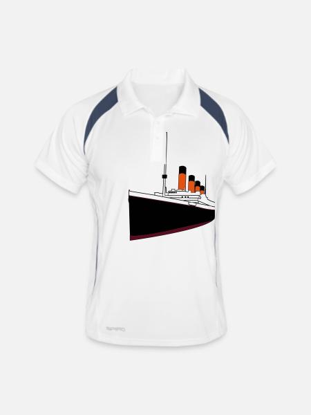 titanic_boat - Polo respirant Homme - blanc/marine - Devant
