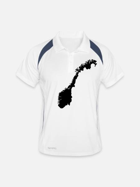 Norwegen - Männer Polo atmungsaktiv - Weiß/Navy - Vorne
