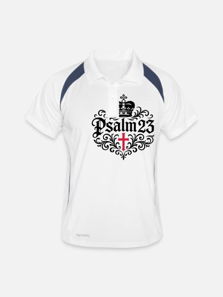 Psalm 23 Bible Verse - Men's Polo breathable - white/navy - Front