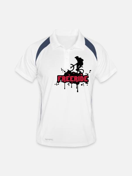 Freeride - Männer Polo atmungsaktiv - Weiß/Navy - Vorne
