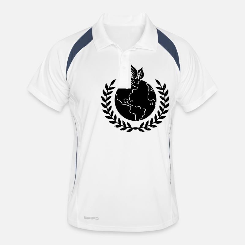 erde kranz - Männer Polo atmungsaktiv - Weiß/Navy
