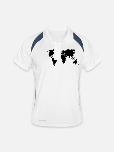 Welt - Männer Polo atmungsaktiv - Weiß/Navy - Vorne