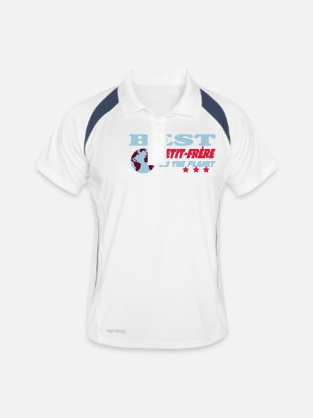Bester kleiner Bruder der Welt - Männer Polo atmungsaktiv - Weiß/Navy - Vorne