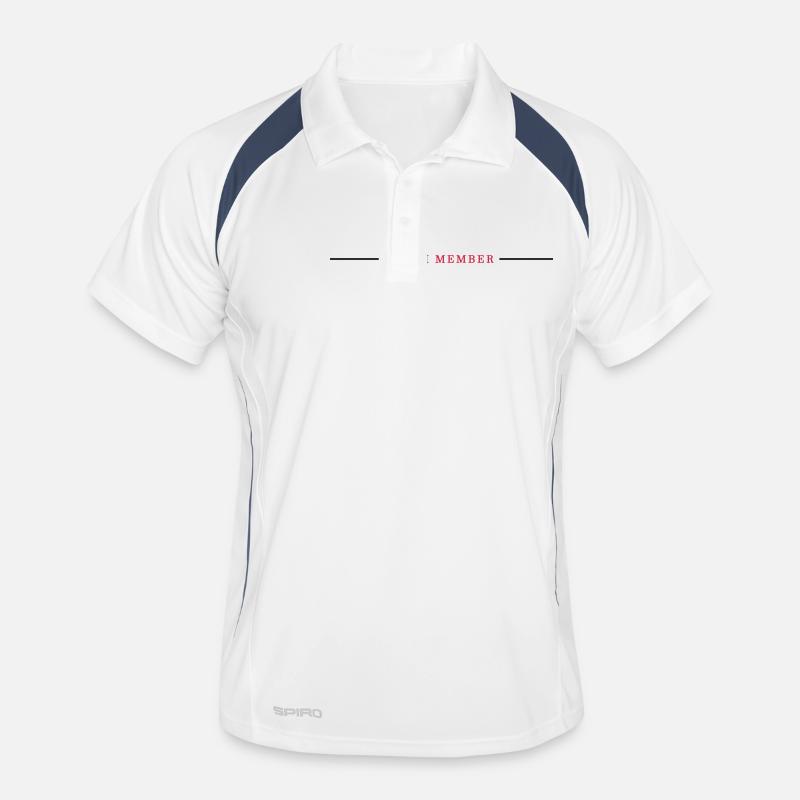 Team Mitglied - Männer Polo atmungsaktiv - Weiß/Navy