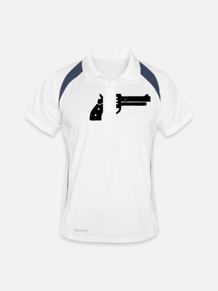 Magnum Gun Stencil - Men's Polo breathable - white/navy - Front