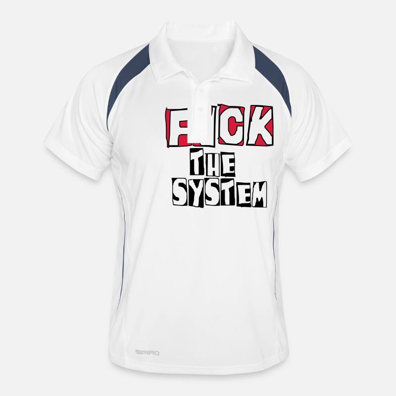 fuck the system Männer Polo atmungsaktiv