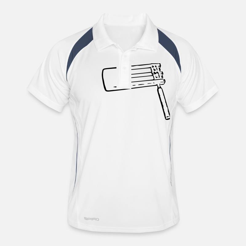 Rätsche - Männer Polo atmungsaktiv - Weiß/Navy