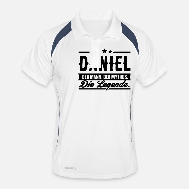 Man Myth Legend daniel - Men's Polo breathable - white/navy
