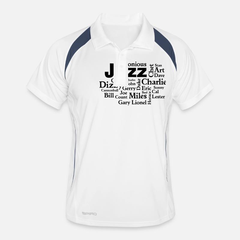 Jazz Greats - Männer Polo atmungsaktiv - Weiß/Navy