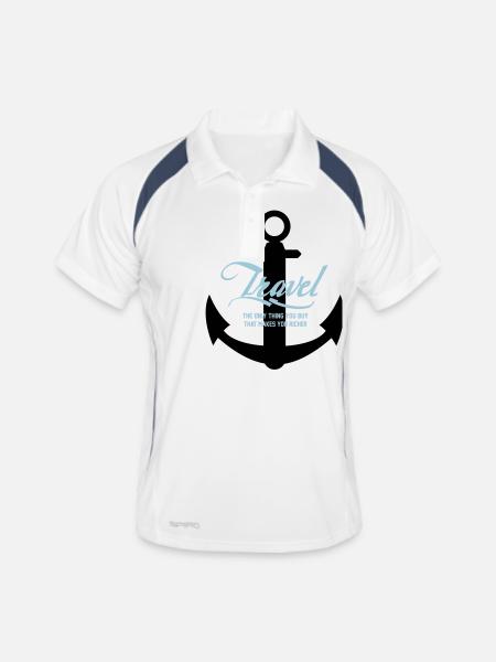 TRAVEL ANCHOR - Men's Polo breathable - white/navy - Front