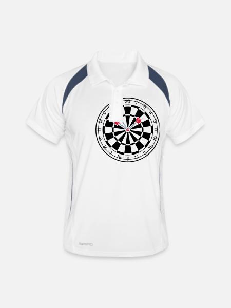 Triples Bulls Eye Jeu de fléchette Fléchettes - Polo respirant Homme - blanc/marine - Devant