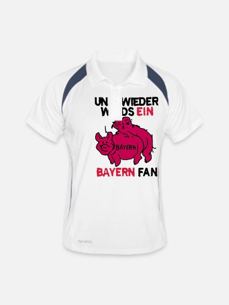 Et à nouveau Get aller fan Bayern - Polo respirant Homme - blanc/marine - Devant