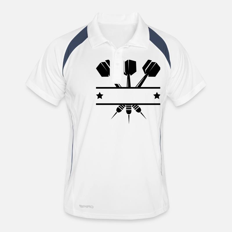 dart_pfeile_1 - Männer Polo atmungsaktiv - Weiß/Navy