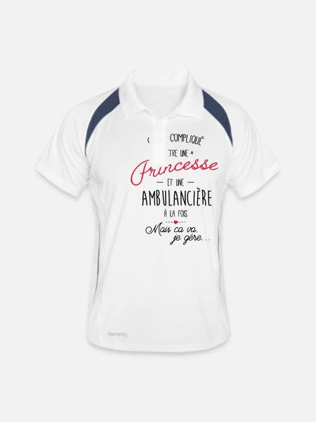 Princesse et ambulancière - ambulanciere - Polo respirant Homme - blanc/marine - Devant