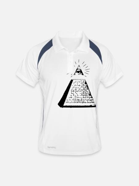 Pyramide - Männer Polo atmungsaktiv - Weiß/Navy - Vorne