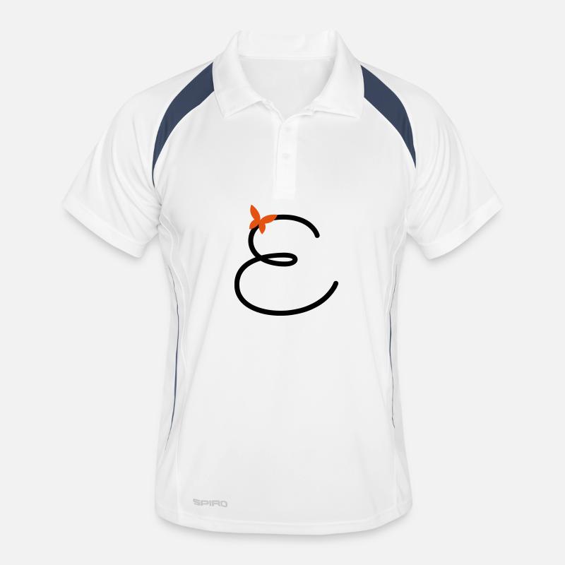Letter E Butterfly Letter Men's Polo breathable