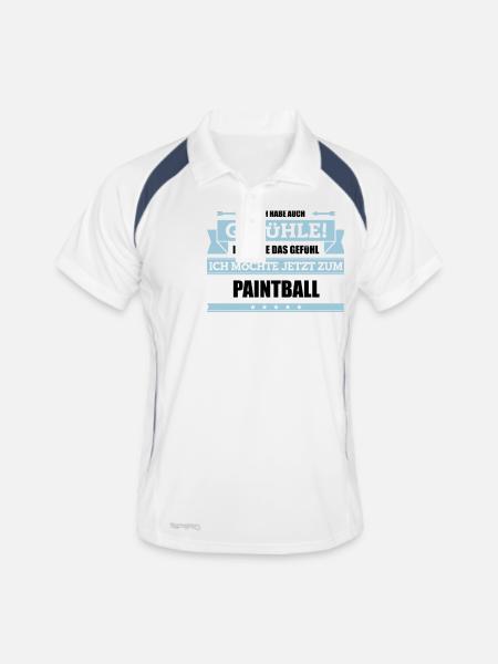 Lustiger Paintball Spruch - Männer Polo atmungsaktiv - Weiß/Navy - Vorne
