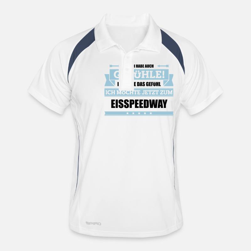 Lustiger Eisspeedway Spruch Männer Polo atmungsaktiv