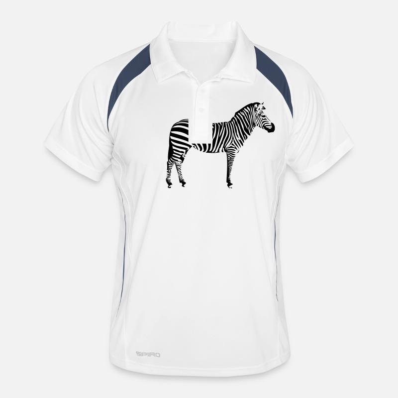 Zebra 1 - Männer Polo atmungsaktiv - Weiß/Navy