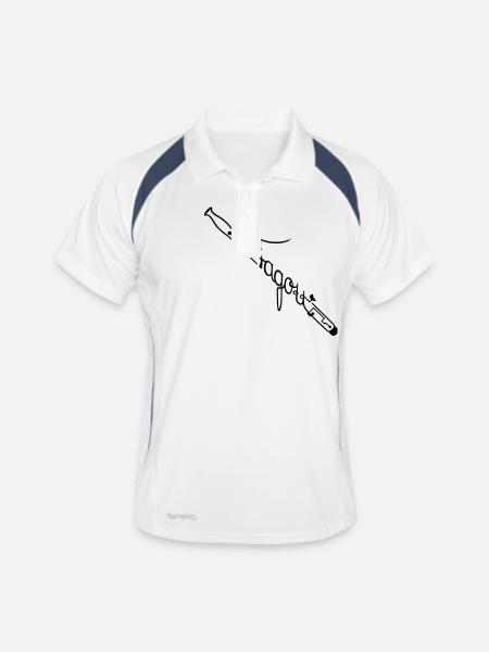 Basson - Polo respirant Homme - blanc/marine - Devant