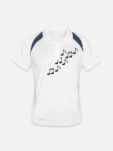 musiknoten_f1 - Männer Polo atmungsaktiv - Weiß/Navy - Vorne